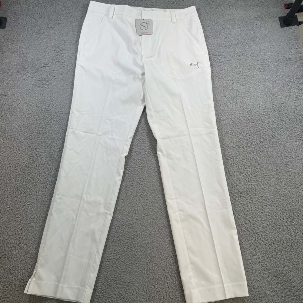 Puma Mens Golf Tech Style Pant White Dry Cell Straight Leg Size 32x31